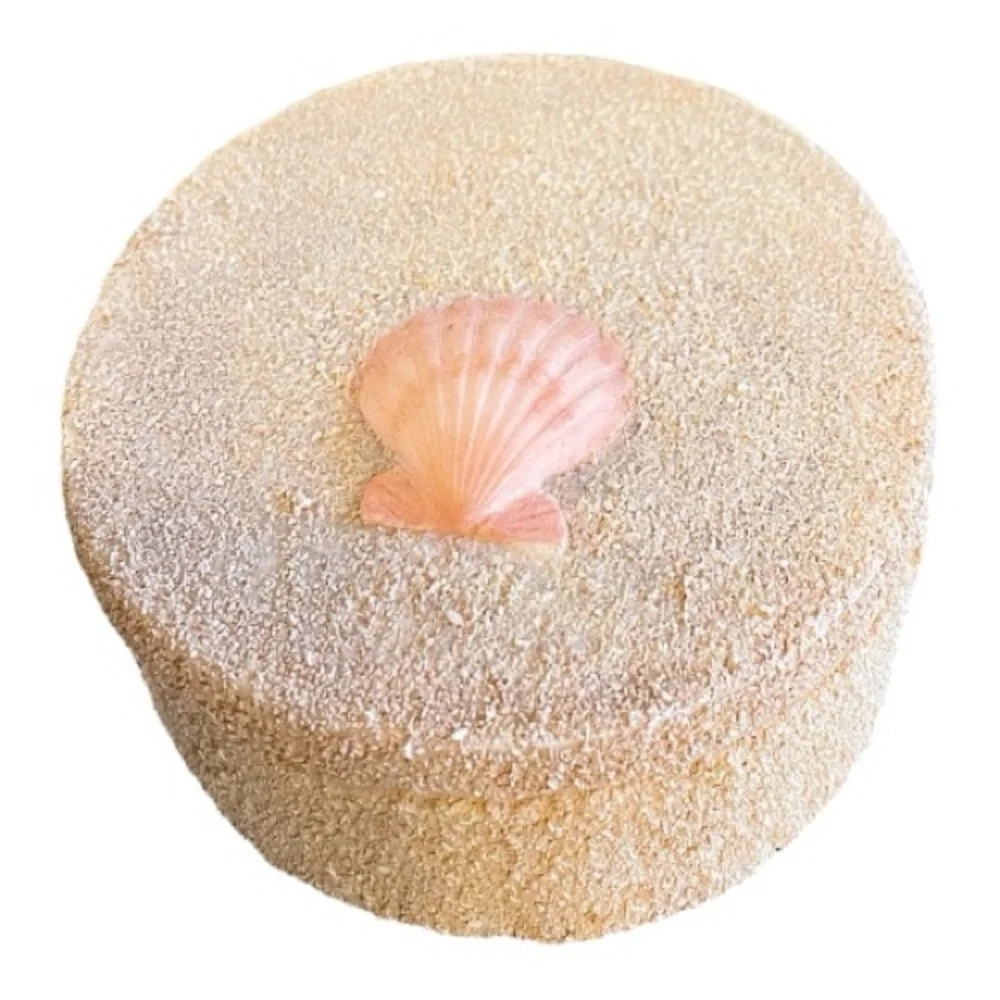 Frame & Trinket Box, Textured Sand Finish with Scallop Shells.